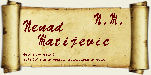 Nenad Matijević vizit kartica